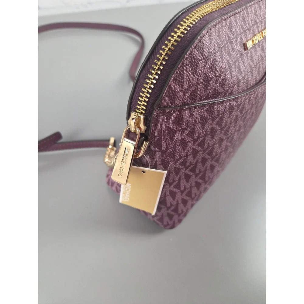 Michael Kors Jet Set Medium Dome Crossbody Bordeaux Mulberry Multi 35F1GTVC6B